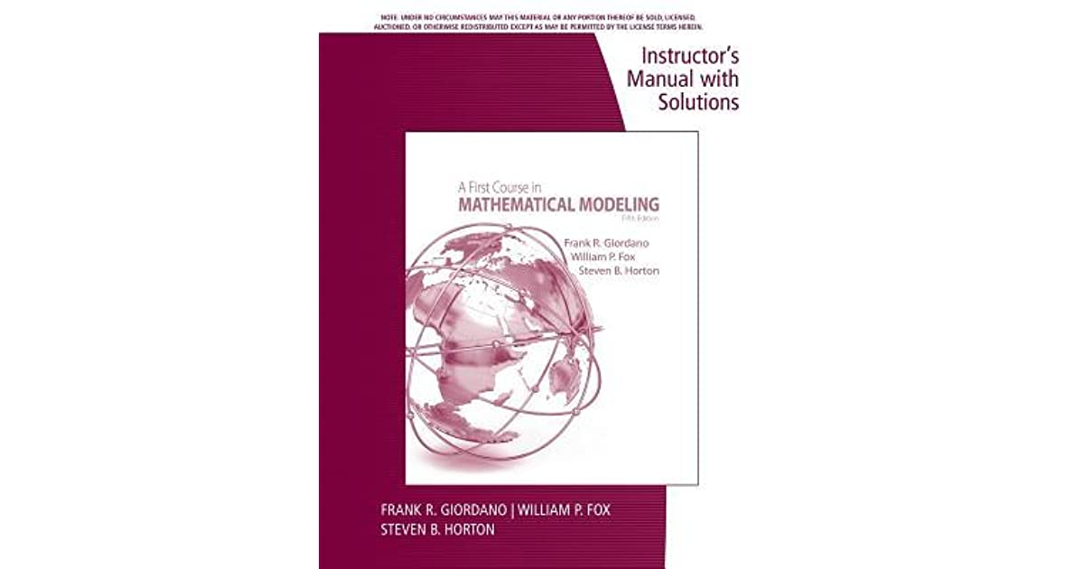mathematical modeling meerschaert solutions manual